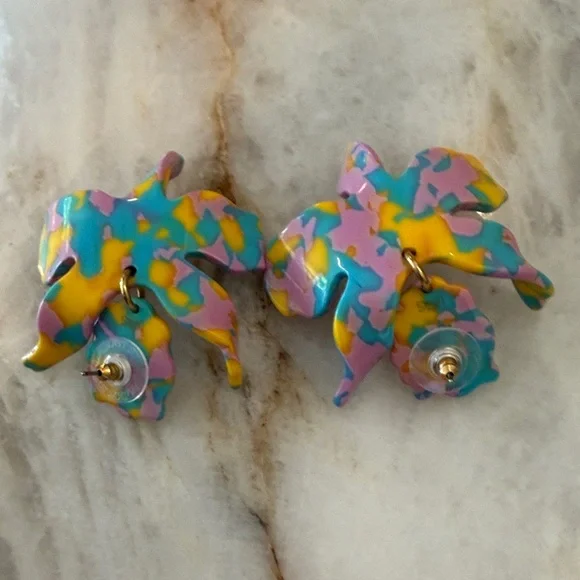 Lele Sadoughi Multicolor Floral Earrings - Picture 2 of 2